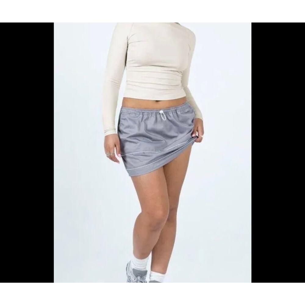 $62 NWT Eichi cotton drill skirt silver cloud sz S small - Picture 5 of 6